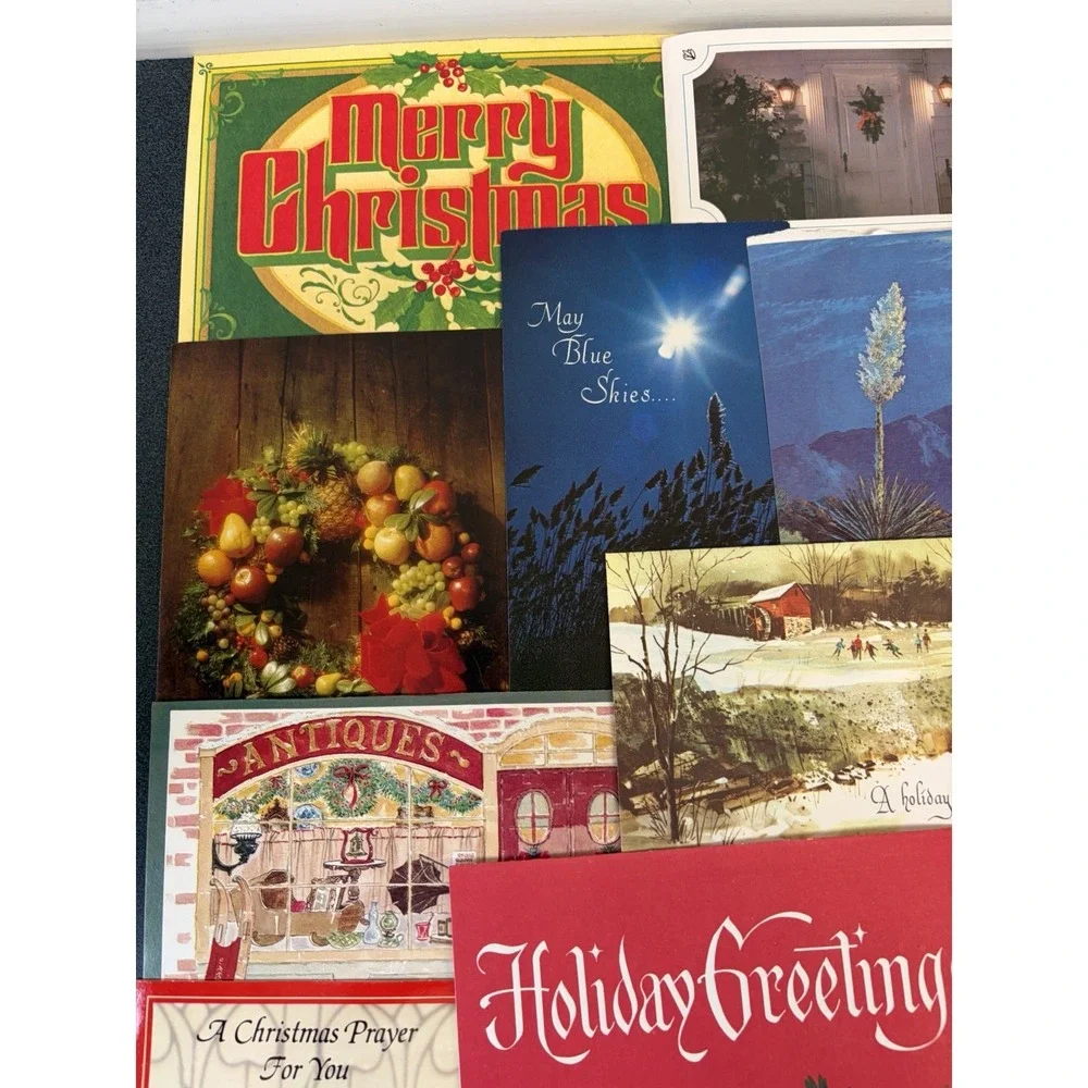 Vintage Christmas Cards Fronts ONLY Traditional Scrapbooking Decoupage Lot 50+